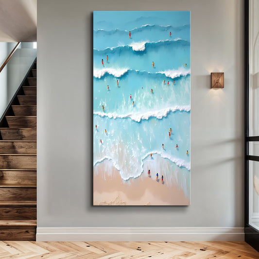 Beach Days Coastal Canvas Wall Art IX, Wide Gallery Wrapped Print