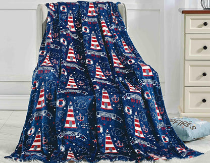 Soft Fleece Throw Blanket 50x60 – Lightweight Cozy Bed Couch Sofa Blanket for All Seasons