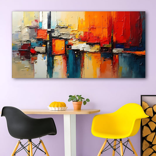 Colorful Abstract Canvas Wall Art II, Wide Gallery Wrapped