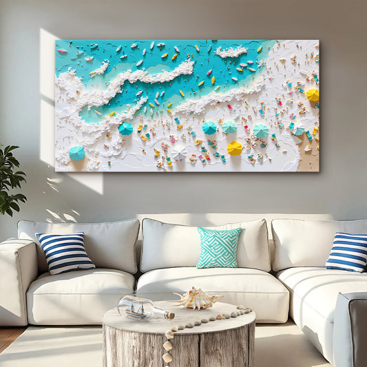 Beach Days Coastal Canvas Wall Art XI, Wide Gallery Wrapped Print