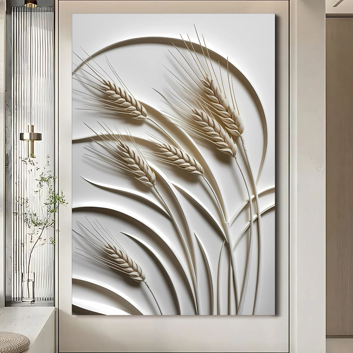 Minimalist Wheat Wall Art