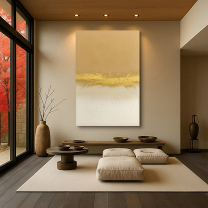 Minimalist White And Gold Wall Art