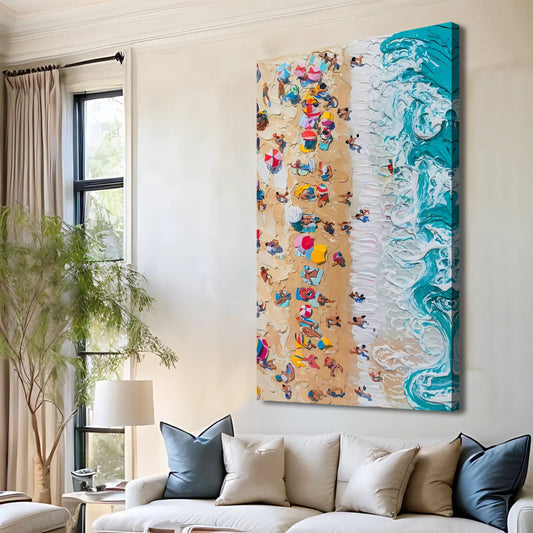 Beach Days Coastal Canvas Wall Art VII, Wide Gallery Wrapped Print