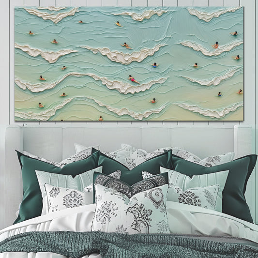 Beach Days Coastal Canvas Wall Art II, Wide Gallery Wrapped Print
