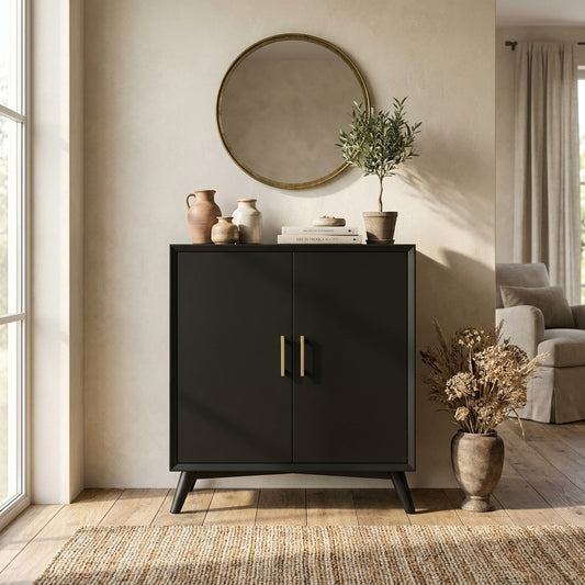 Flynn Small Bar Cabinet, Black