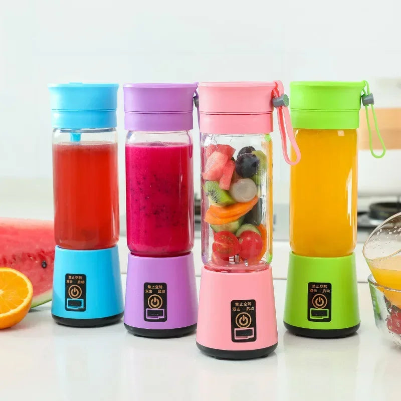 Portable Juice Blender with 6 Blades, USB Charging Mini Electric Bottle for Smoothies, Shakes - Summer Kitchen Gadget