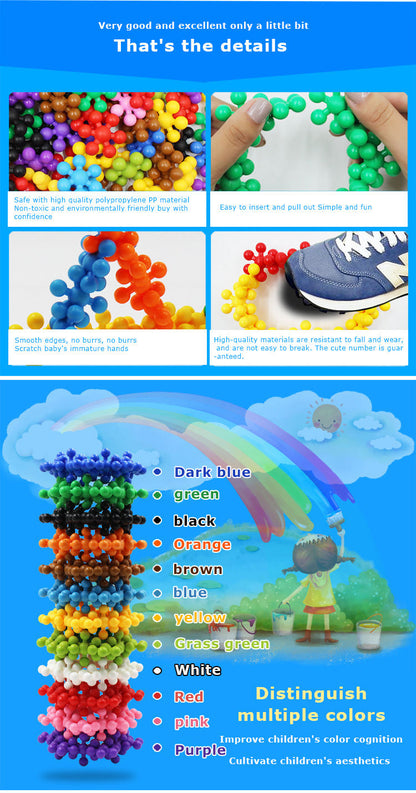 200 Pieces 3D Interlocking Building Blocks STEM Toy