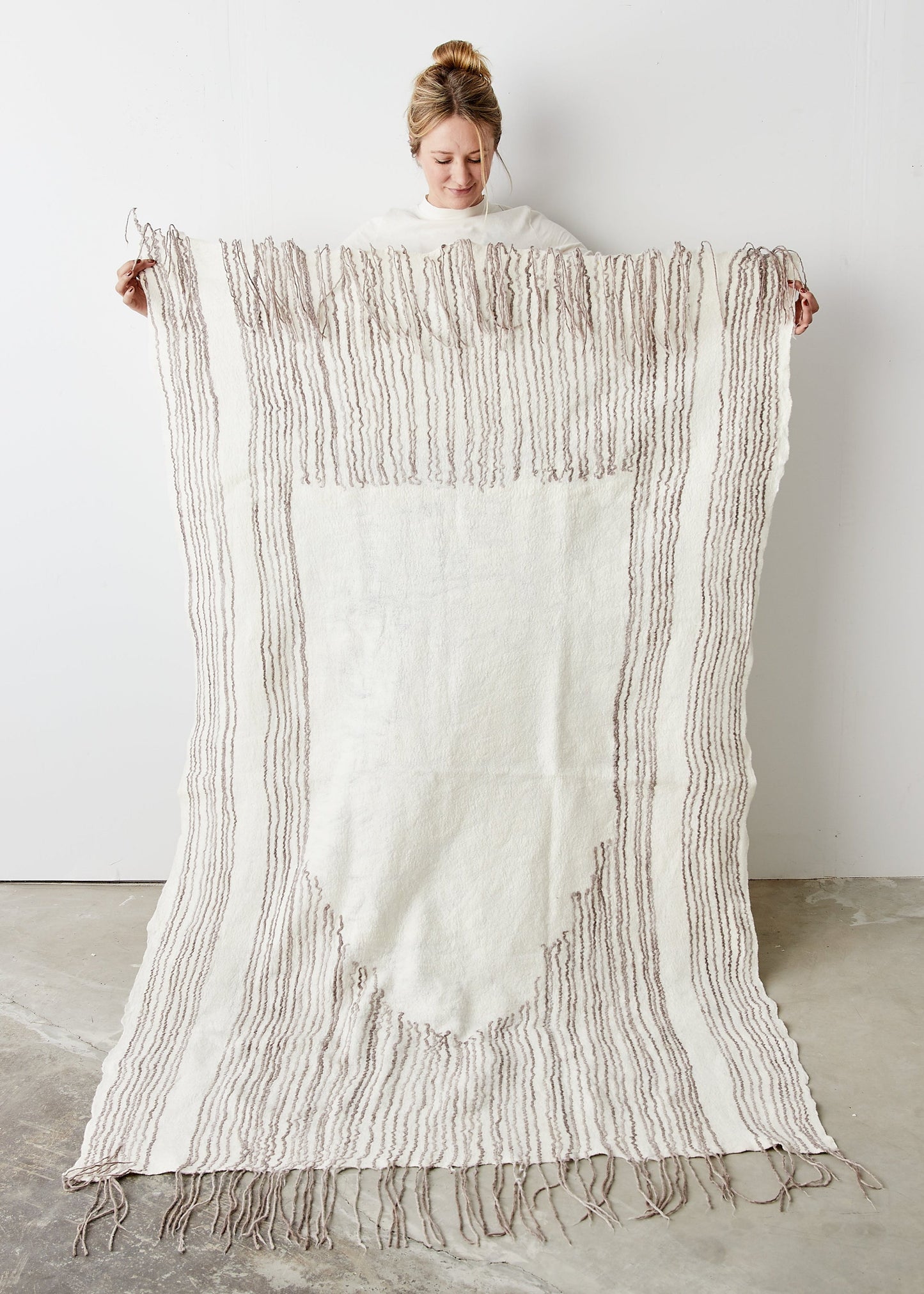 Musullah Fine Line Merino Wool and Silk Throw