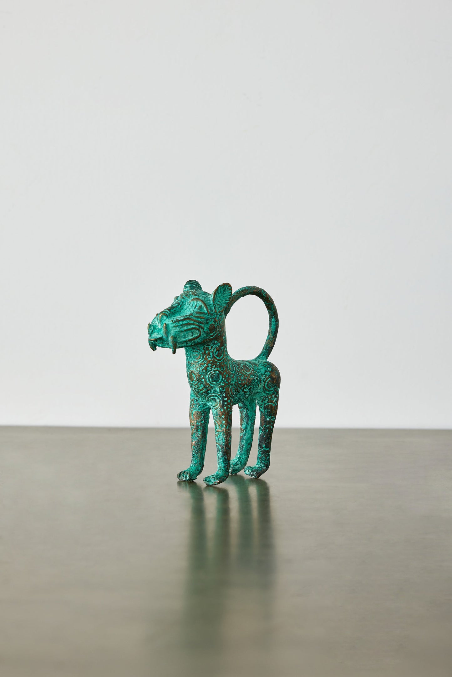 Mini Benin Bronze Metal Leopard Figurine