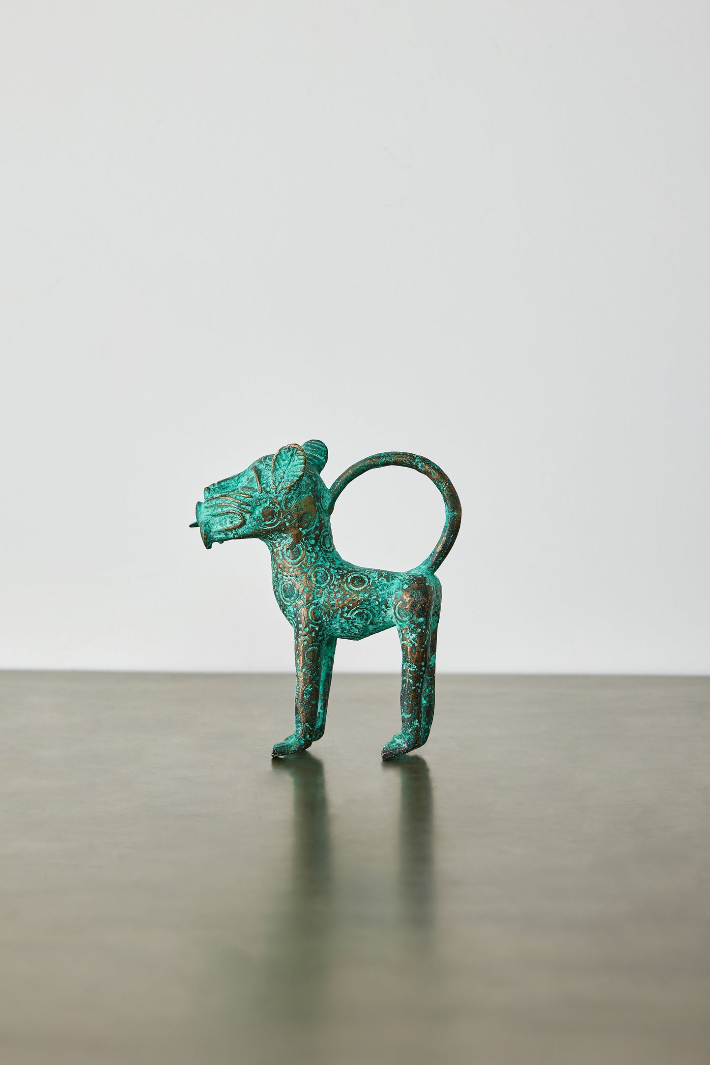 Mini Benin Bronze Metal Leopard Figurine