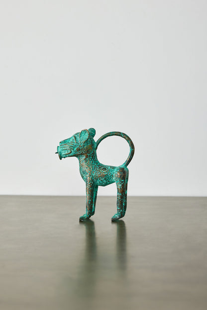 Mini Benin Bronze Metal Leopard Figurine