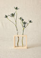 Wood Frame Flower Vase with Glass Tubes