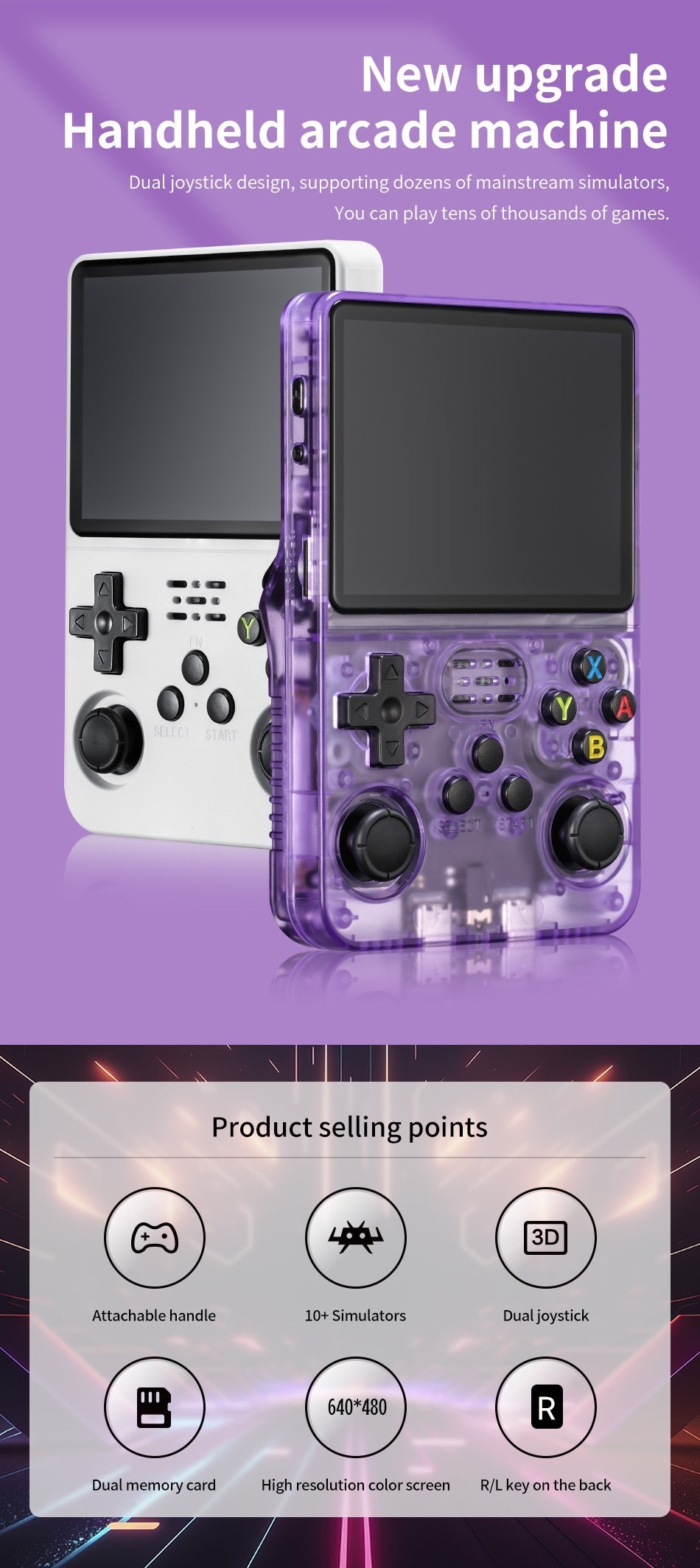 RetroRush Ultimate Retro Handheld Gaming Console – 128GB Pocket Arcade, Hi-Res Screen, 20k Games!