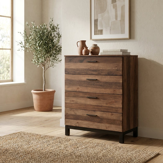 Weston Mahogany Wood Chest with Artisan Rustic Pine Finish