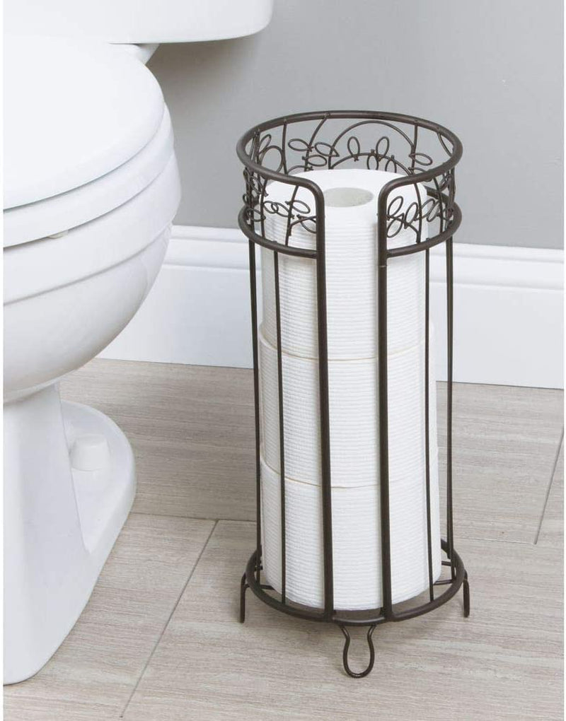 Idesign Metal Tissue Holder Stand the Twigz Collection – Holds 3 Rolls of Toilet Paper, Bronze