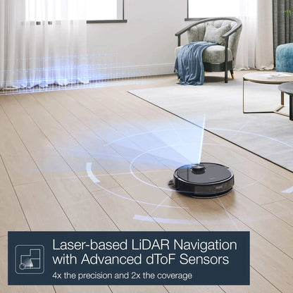 ECOVACS DEEBOT N8+ Smart Robot Vacuum and Mop with Auto-Empty Station, Laser Mapping, 110-Min Runtime, Wi-Fi App & Voice Control, Ideal for Pet Hair and Hard Floors