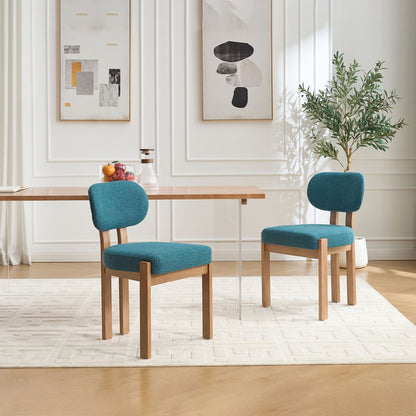 Dining Chairs with Ergonomic Backrest and Adjustable Feet - Set of 2