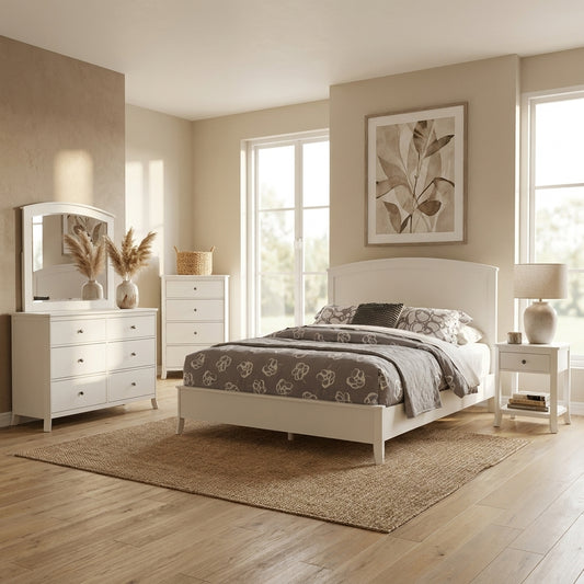 Baker Panel Bed, White