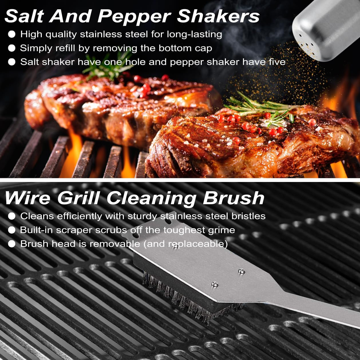 29 PCS BBQ Grill Accessories Stainless Steel BBQ Tools Grilling Tools Set with Storage Bag for Father'S Day Birthday Presents - Camping Grill Utensils Set Ideal Grilling Gifts for Men Dad Women