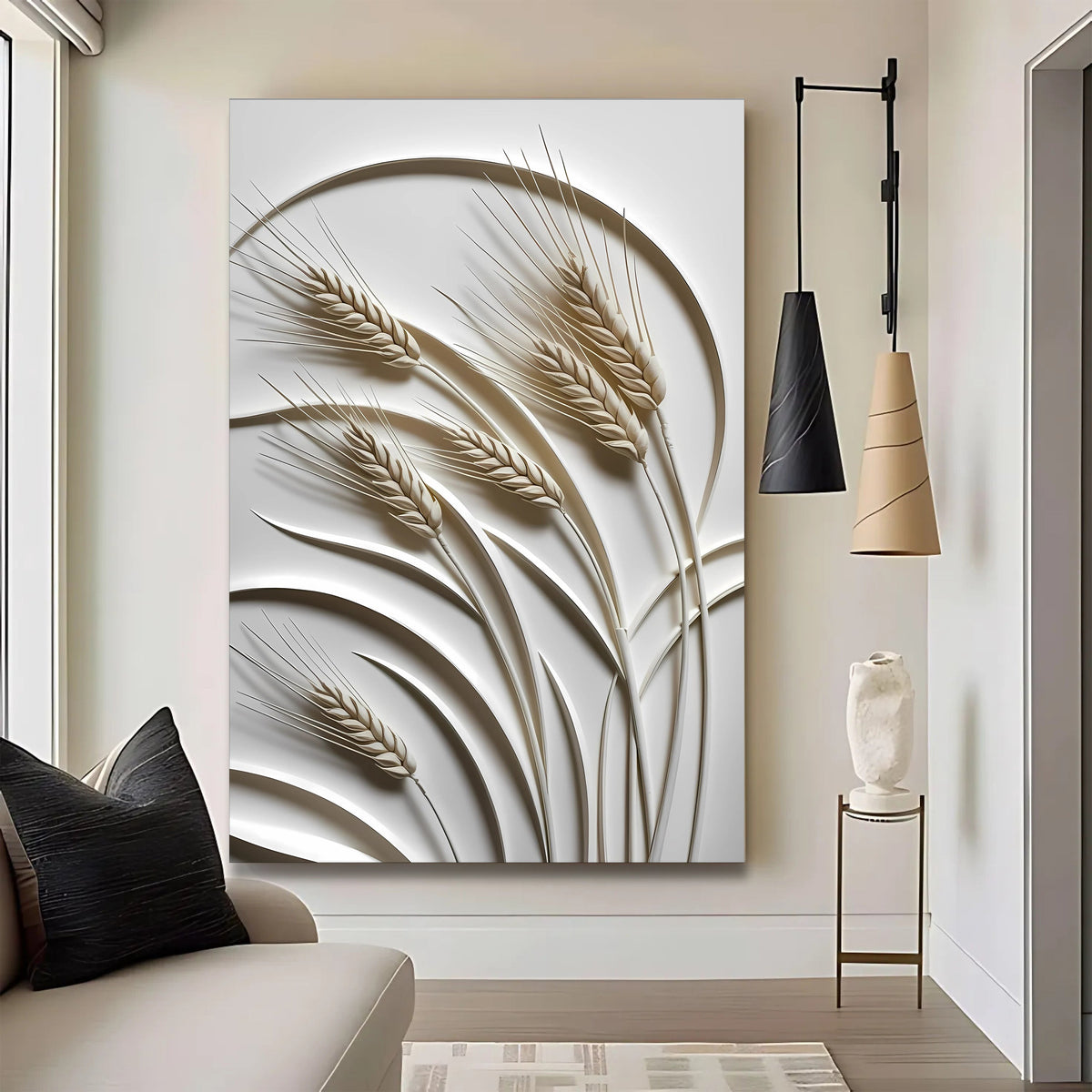 Minimalist Wheat Wall Art