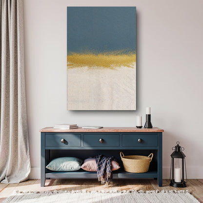 Minimalist Blue and Gold Wall Art