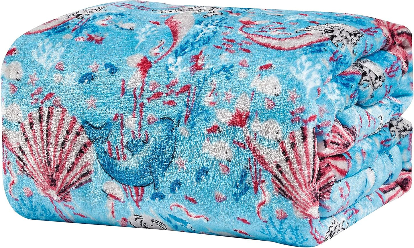 Soft Fleece Throw Blanket 50x60 – Lightweight Cozy Bed Couch Sofa Blanket for All Seasons