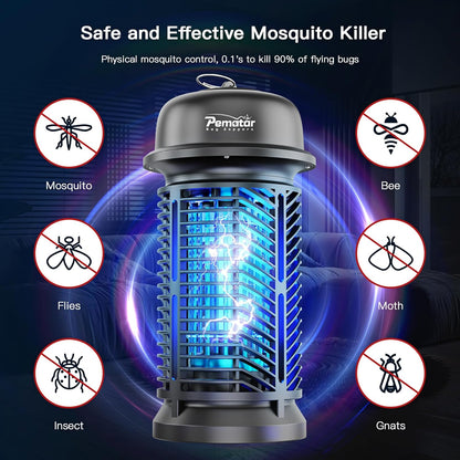 Bug Zapper Outdoor Electric, 4200V/20W High Power Voltage Mosquito Zapper, IPX4 Waterproof Fly Traps, Fly Zapper for Camping, Backyard, Patio and Garden