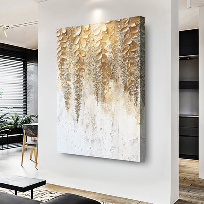 Golden Wisteria Wall Art