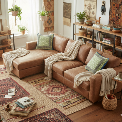 Tache Cotton Patchwork Teal Blue Green Paisley Bohemian Ocean Cushion Cover 2-Pieces (JHW-888)