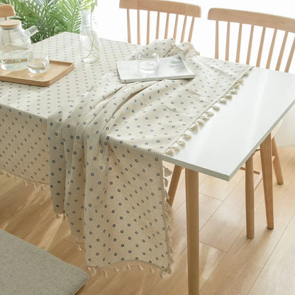 Pastoral Red and White Plaid Tablecloth Linen Cotton Square Coffee Table Cloth Rectangular Picnic Tablecloth Tableware for Home