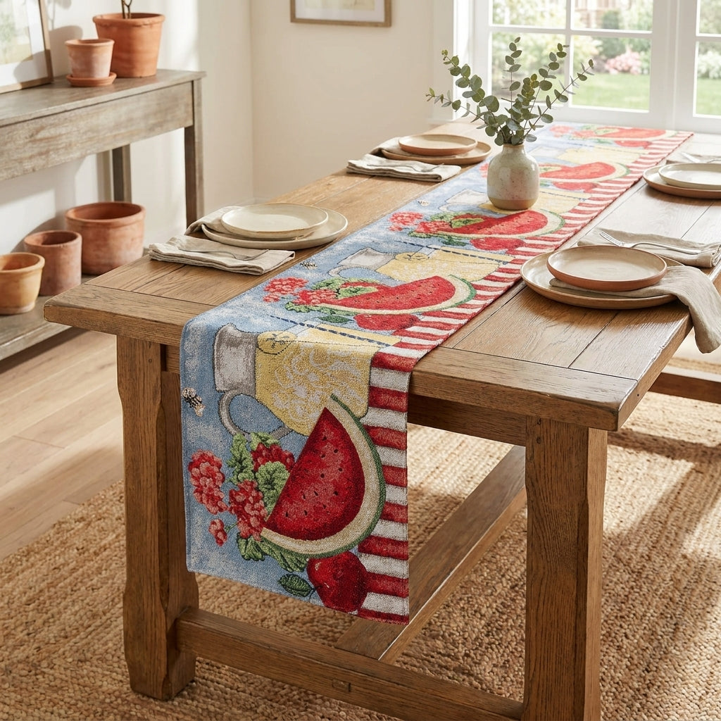 Tache Fruity Drinks Watermelon Lemonade Woven Tapestry Table Runners (13082TR)