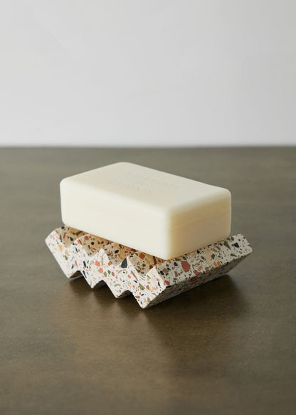 Zig-Zag Neutral Terrazzo Soap Dish