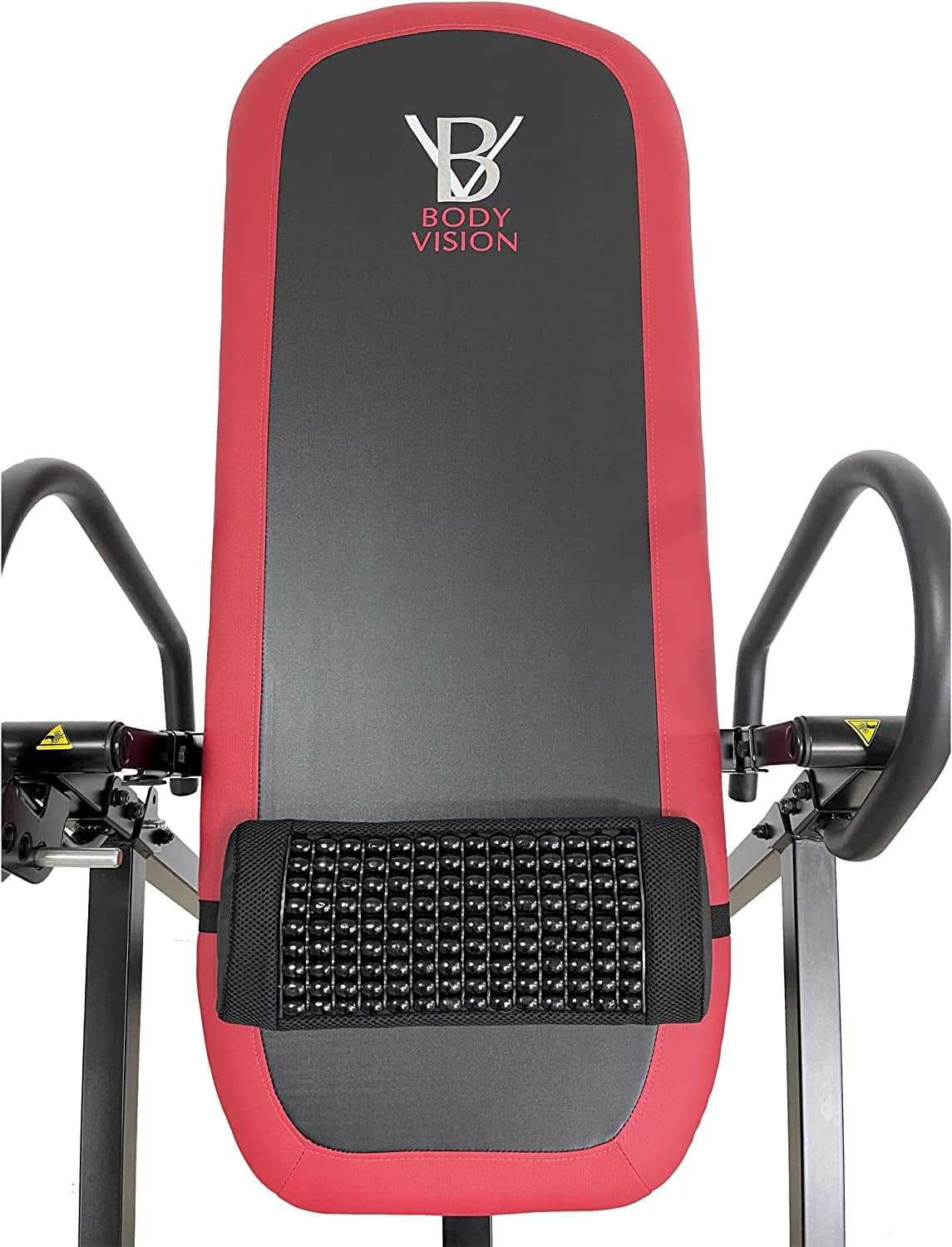 Body Vision XL 3.65 Inversion Table with Acupressure Back Massage Lumbar Pad, Patented Ankle Safety System, Extra Long & Wide, Red