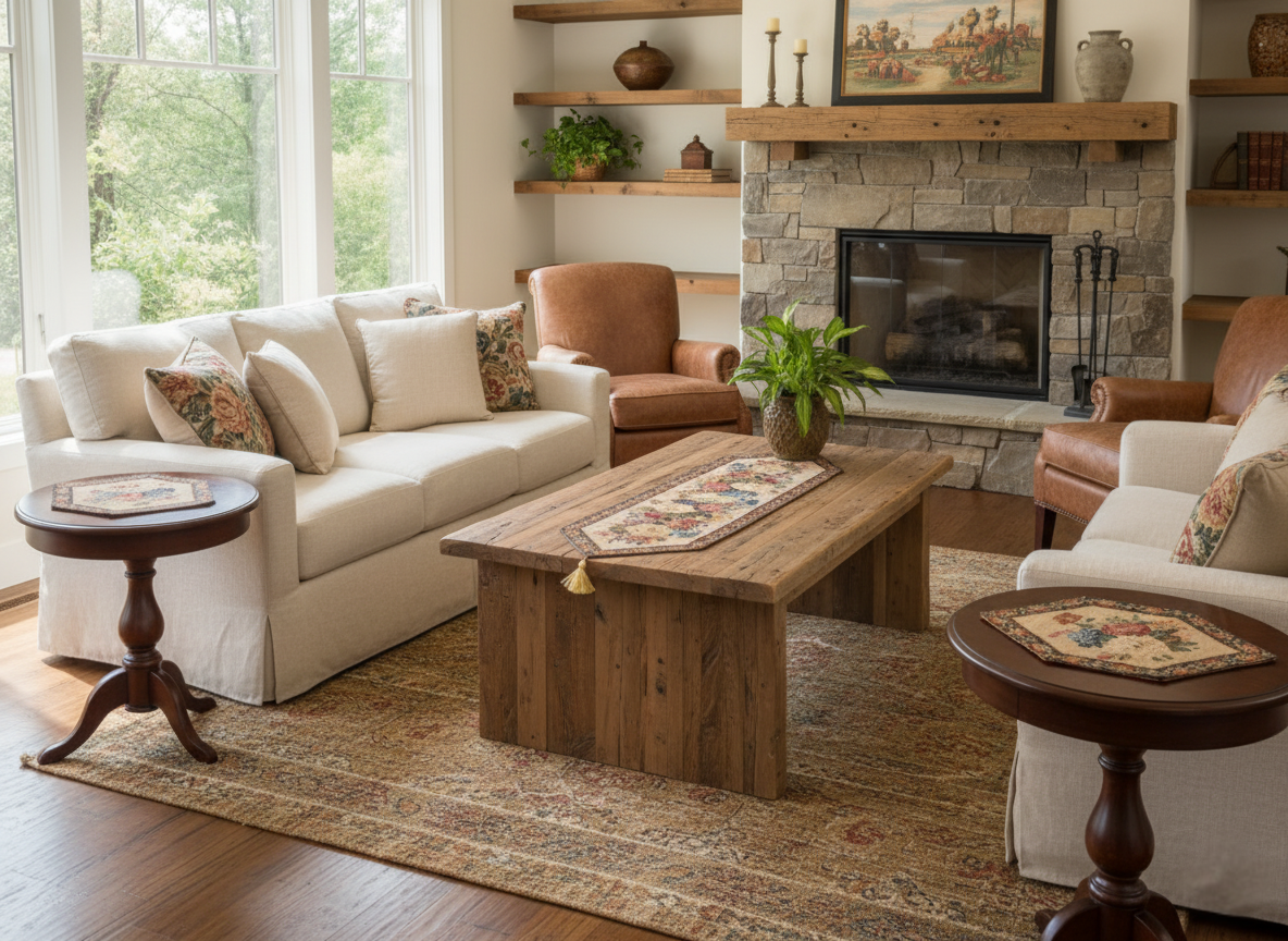 Tache Set of 3 Colorful Country Rustic Floral  Morning Awakening Table Runner Set (3089B)