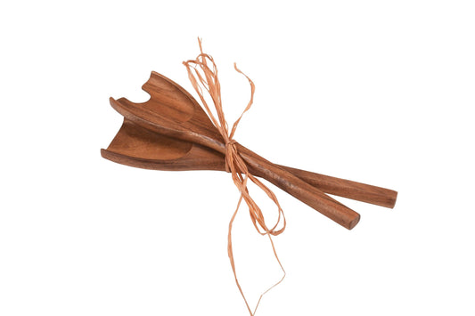 Acacia Wood Salad Servers: A Two-Piece Culinary Set
