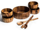 Large Salad Bowl with Servers and 4 Individuals - 332B7