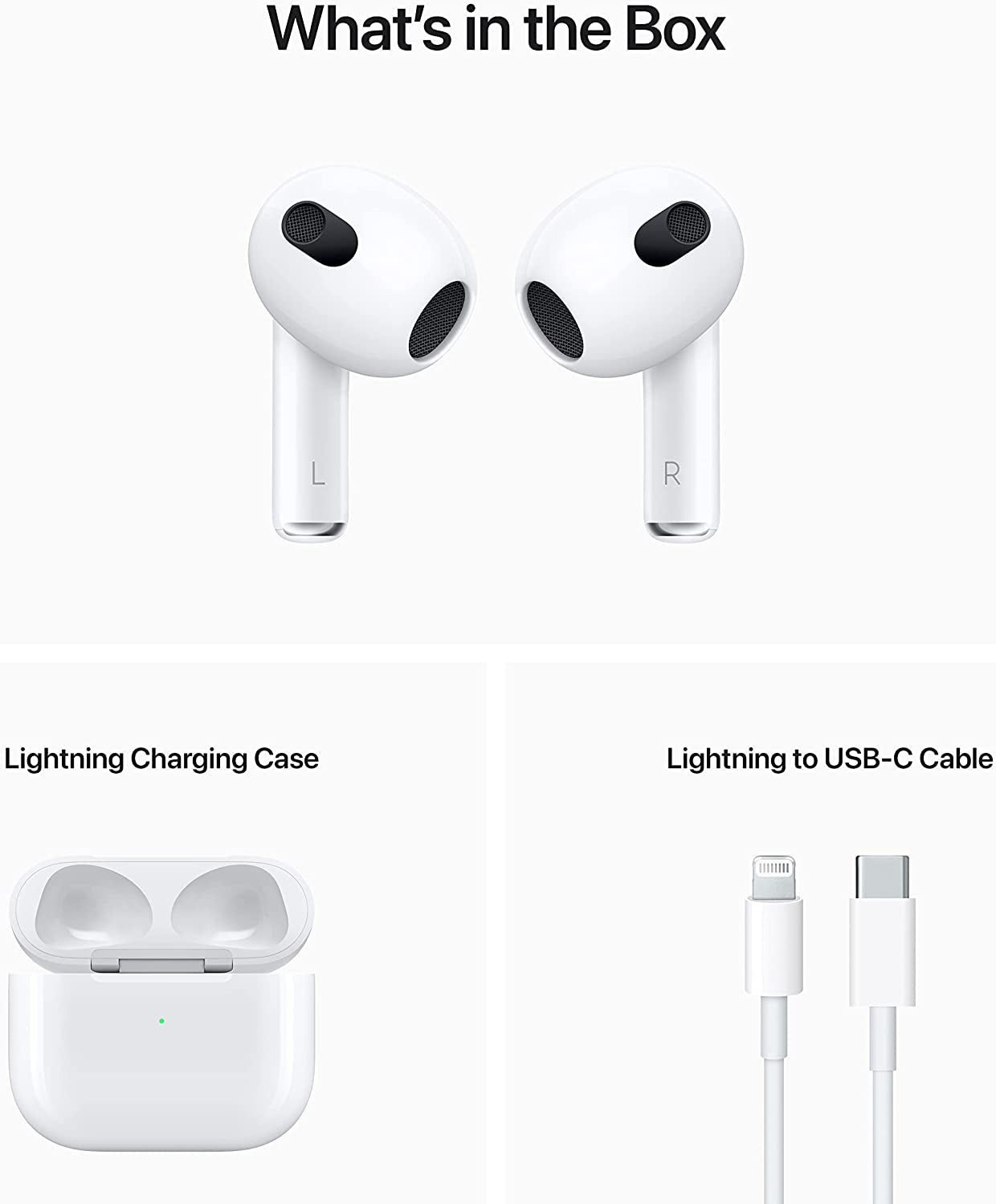 Airpods (3Rd Generation) Wireless Ear Buds, Bluetooth Headphones, Personalized Spatial Audio, Sweat and Water Resistant, Lightning Charging Case Included, up to 30 Hours of Battery Life