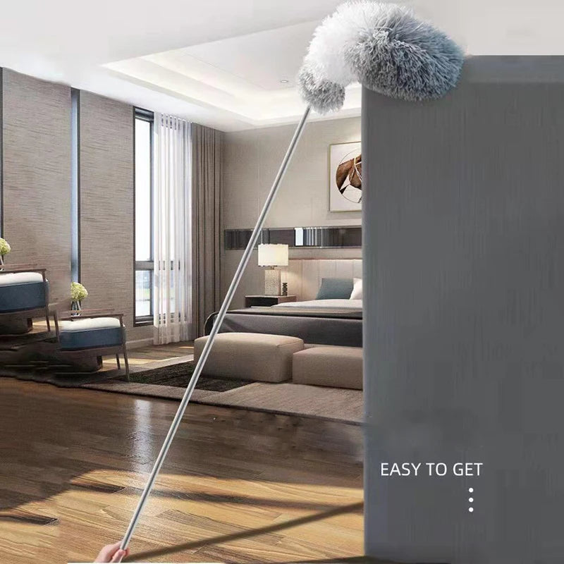 2024 Scalable Duster Brush - Spider Web and Ceiling Dust Remover with Chenille Microfiber Head, Telescopic Handle