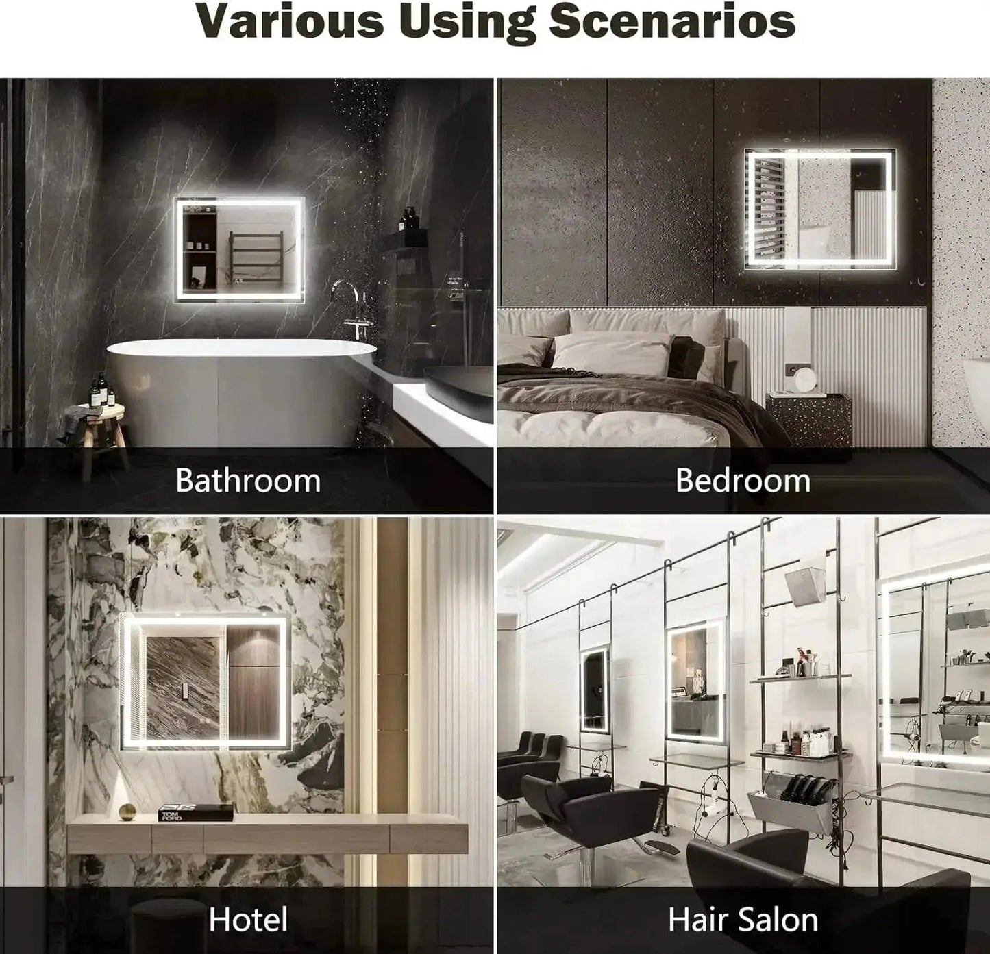 HAUSVITA 36x24" Center Glow LED Bathroom Vanity Mirror