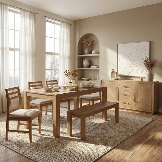 Aiden Dining Table, Natural Weathered