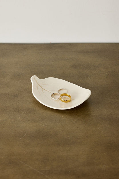 Porcelain Leaf Trinket Dish