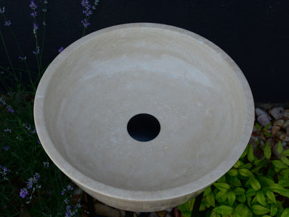 HANDCRAFTED LIGHT TRAVERTINE SINK