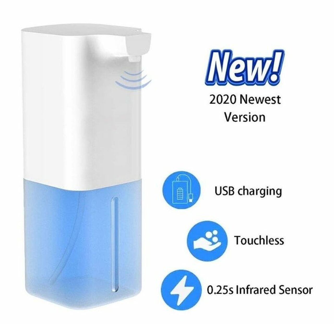 Touch-Free Rechargeable Liquid Soap & Hand Sanitizer Dispenser