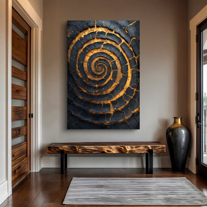 Black and Gold Spiral Wall Art