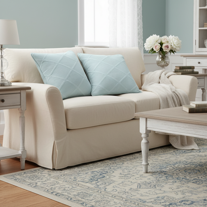 Tache Cotton Seafoam Blue Soothing Pastel Diamond Cushion Covers / Euro Sham (JHW-856)