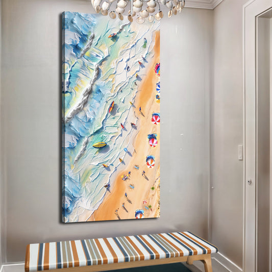 Beach Days Coastal Canvas Wall Art III, Wide Gallery Wrapped Print