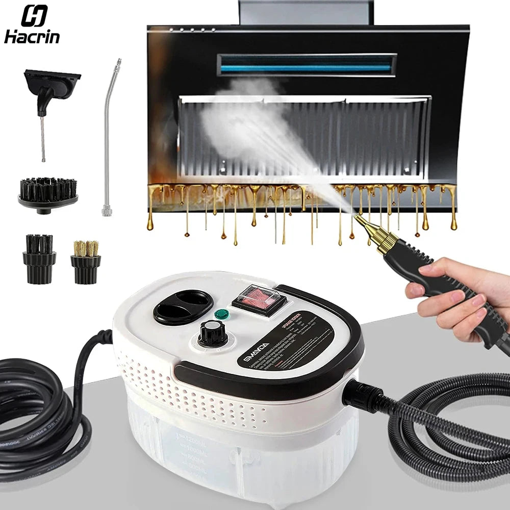 2500W High-Pressure Handheld Steam Cleaner - High Temperature, Multi-Use for Home, Kitchen, Bathroom, and Car Cleaning