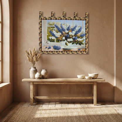 Cotton-Polyester Blend Wall Tapestry, Larkspur Sunlight Radiance