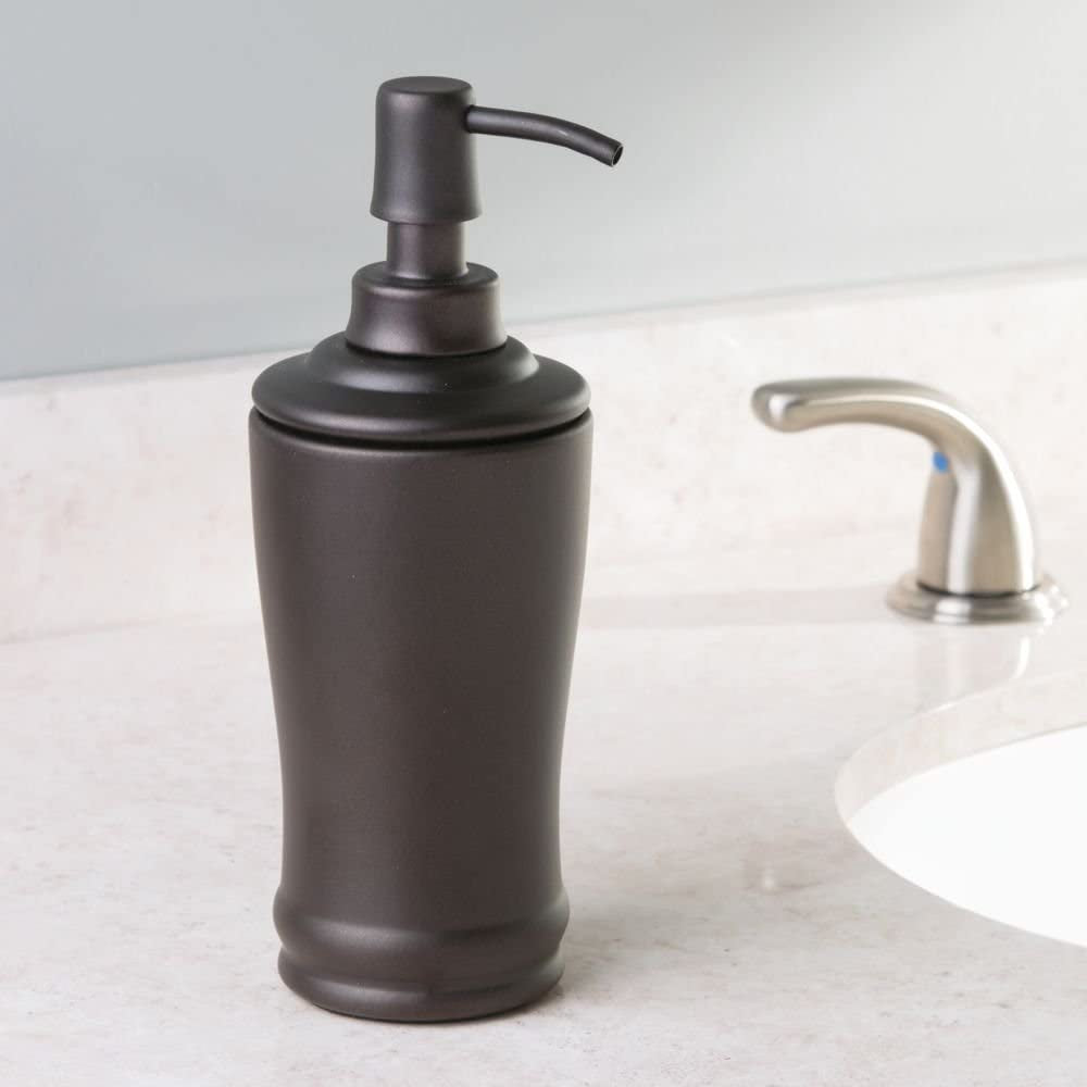 Metal Tall Liquid Soap Dispenser Pump, the Olivia Collection – 8 Oz., Bronze