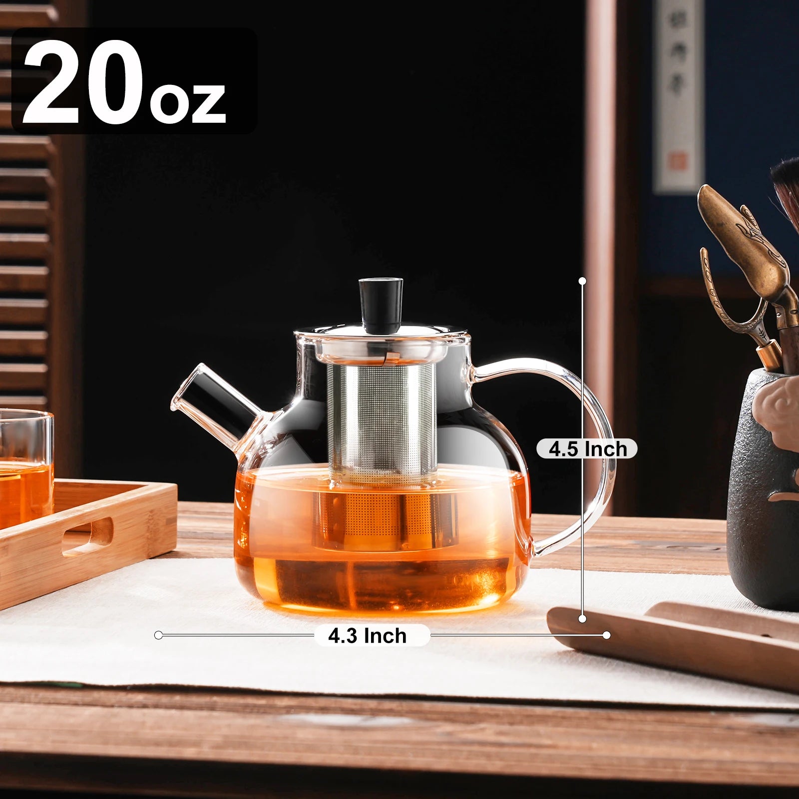 1800ML Glass Water Jug for Home & Kitchen - Transparent Coffee Pot, Teaware, Drinkware for Camping and Daily Use